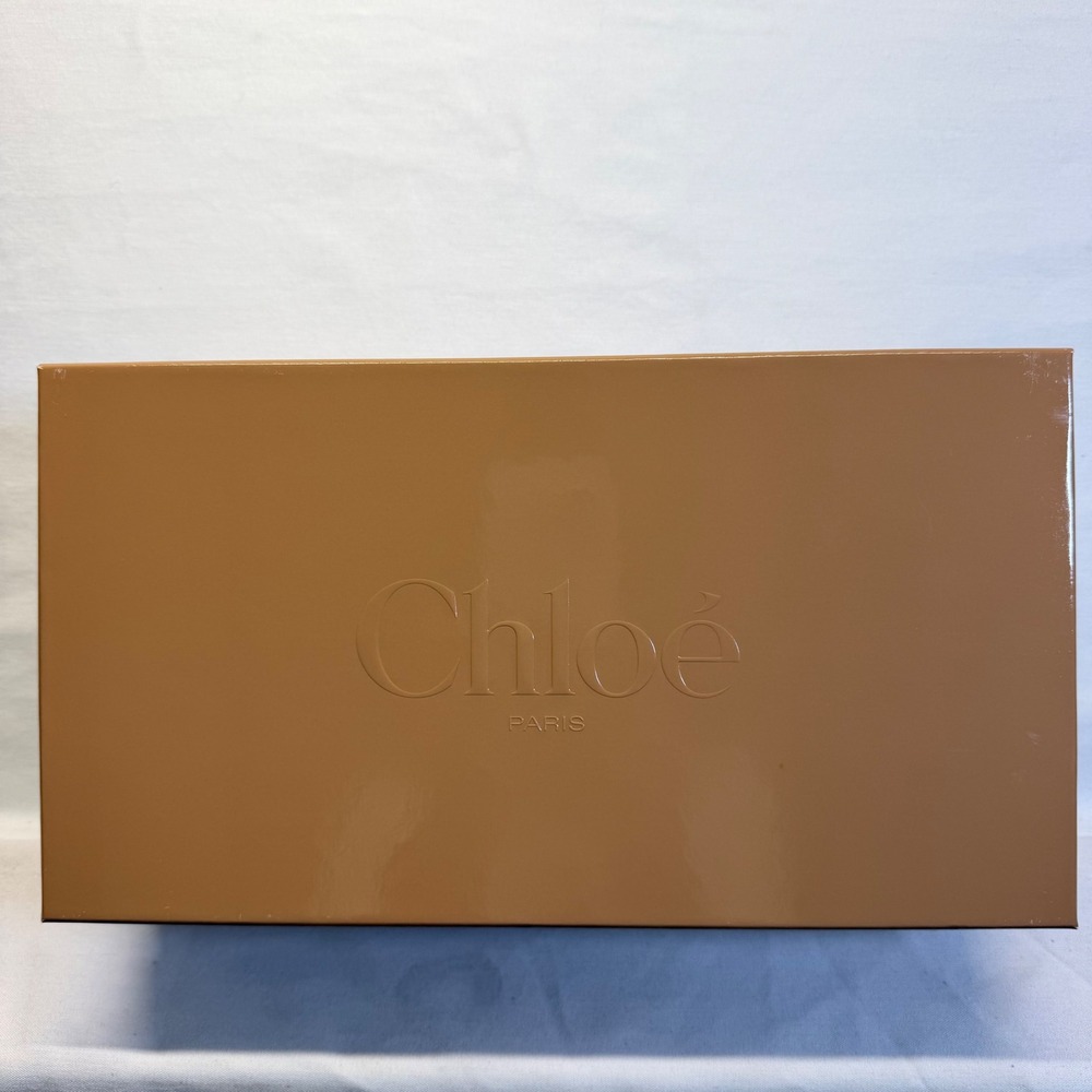Chloé Empty Shoe Box Tan Embossed Logo 12.5x7.5x4.5 Designer Storage Gift Box